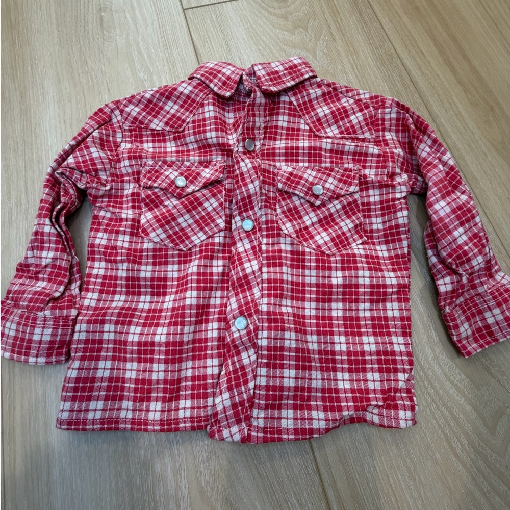 Red Plaid Kids Shirt